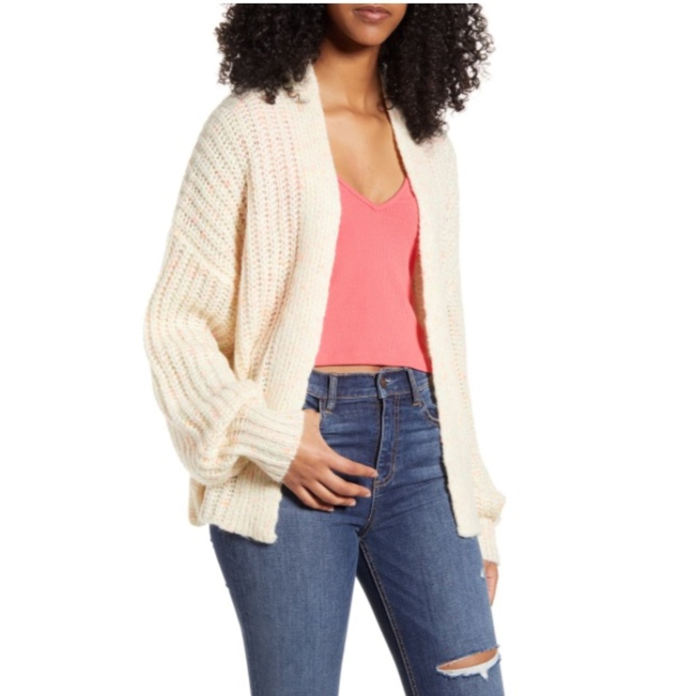 Love By Design Speckled Open Front Cardigan Size Medium